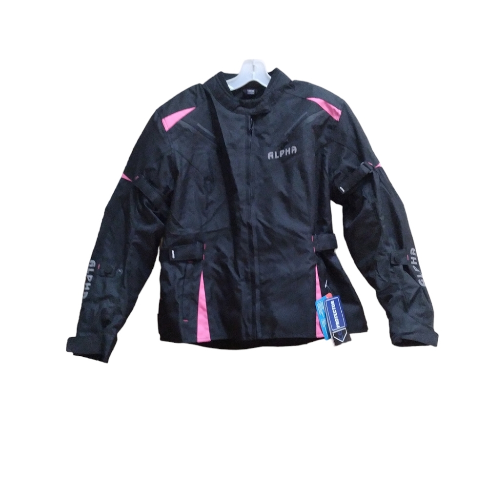 Alpha Cycle Gear Motorcycle Jacket Womens Size XL Pink Black Heavy Nwt